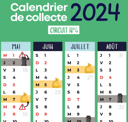 calendrier de collecte 2024 - Valencogne